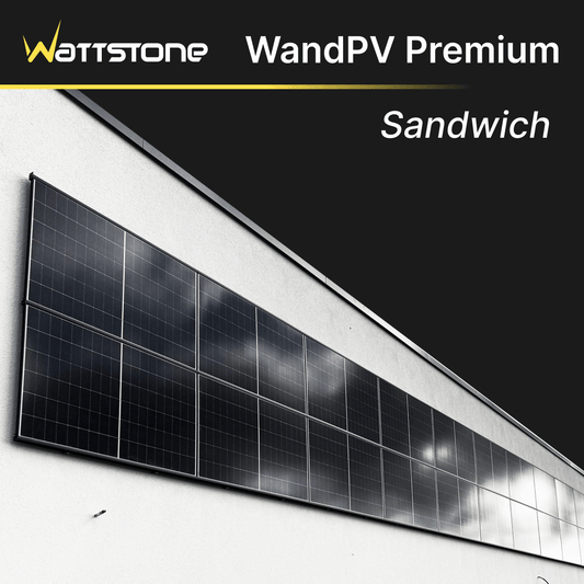 WandPV Premium V3 verdecktes Montagesystem Sandwich horizontal Komplettset für 2 PV-Module