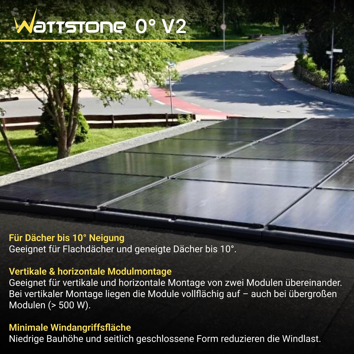 WATTSTONE 0° V2 - PV-Aufständerung aus Feinbeton ohne Zubehör