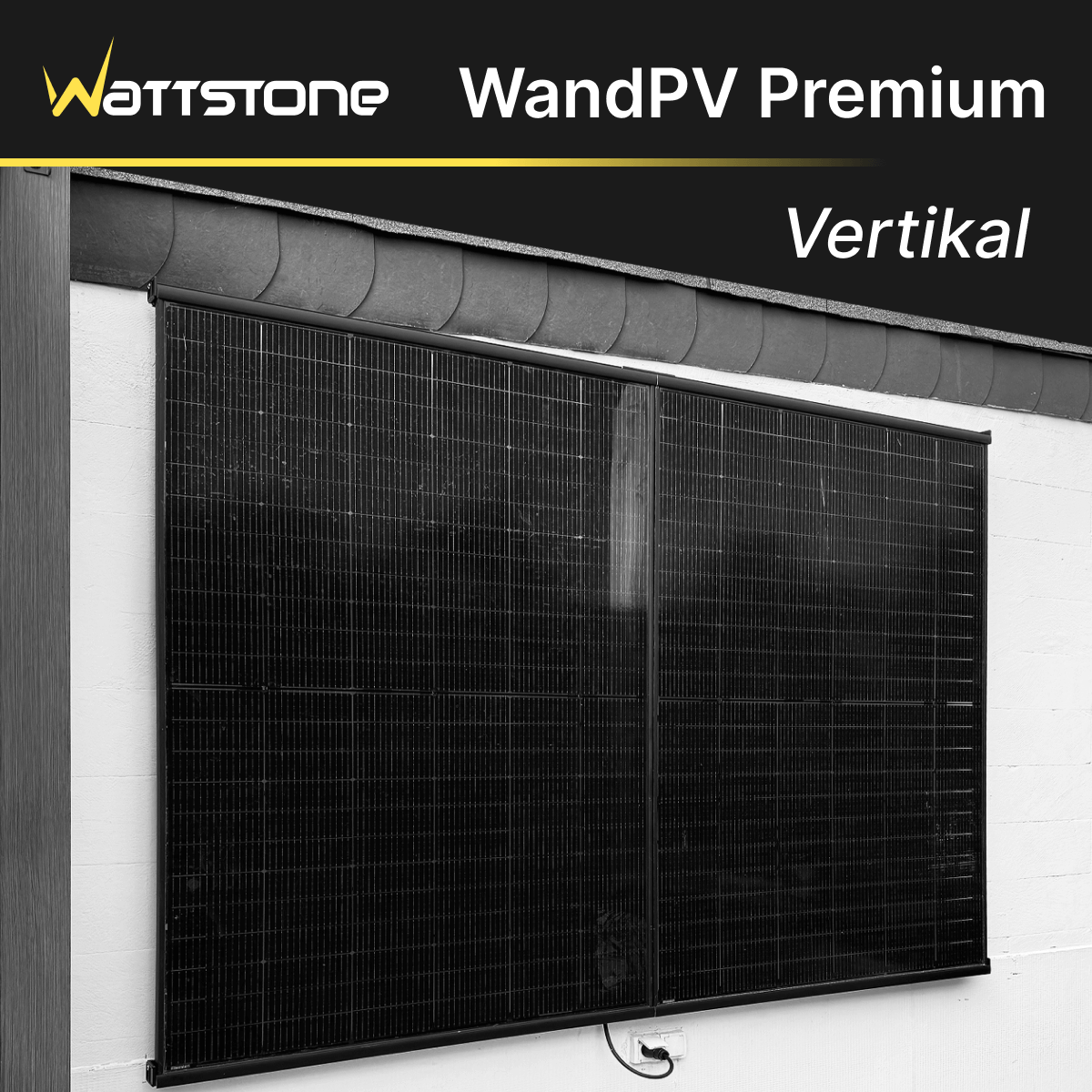 WandPV Premium verdecktes Montagesystem vertikal Komplettset für 2 PV-Module