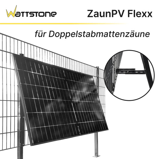ZaunPV Flexx Montagepaket für 1 PV-Modul 10-20 Grad anwinkelbar