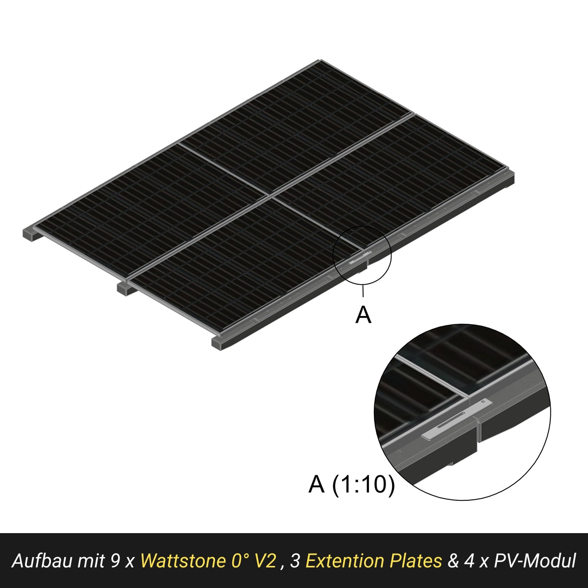 WATTSTONE 0° V2 - PV-Aufständerung aus Feinbeton ohne Zubehör
