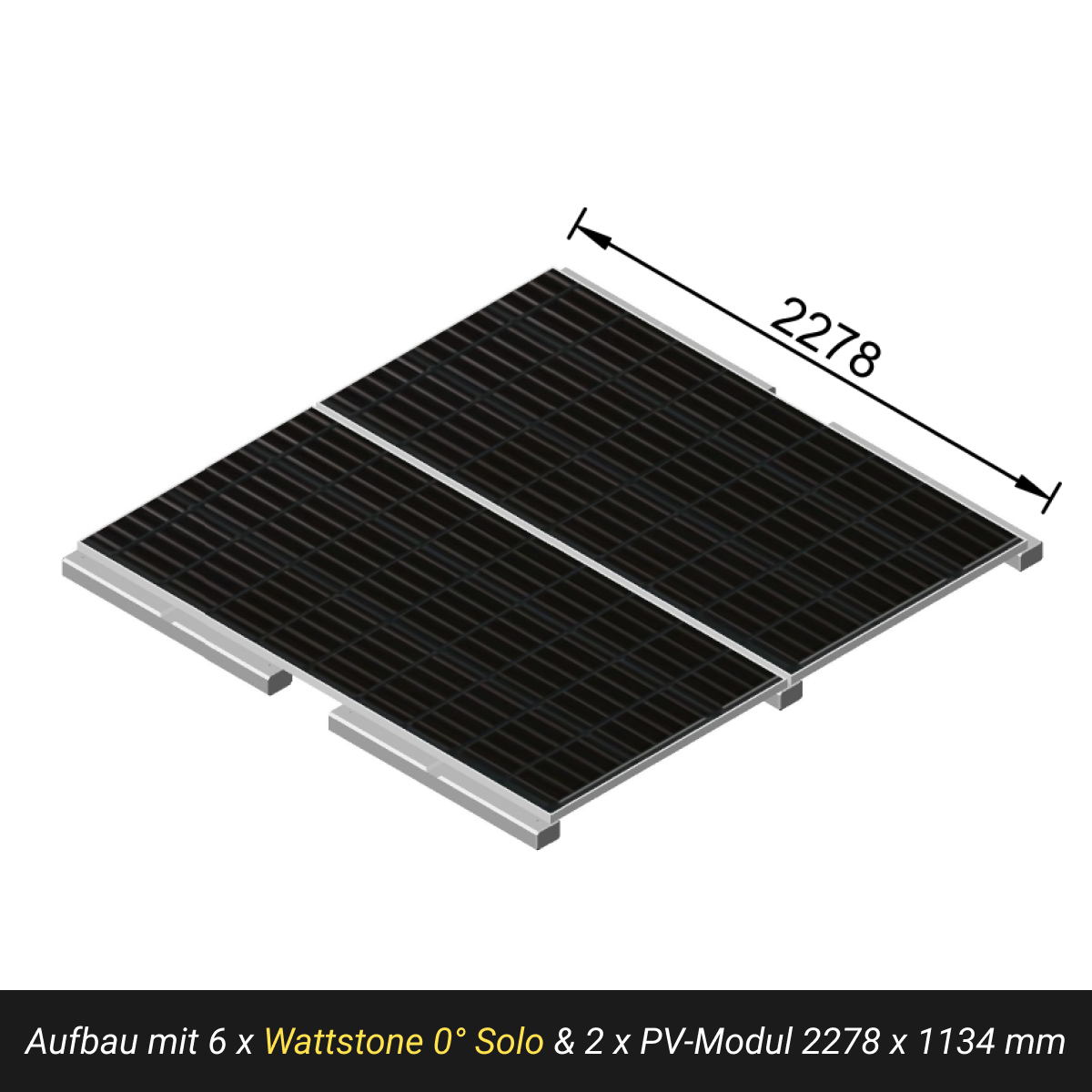 WATTSTONE 0° Solo - PV-Aufständerung aus Feinbeton ohne Zubehör