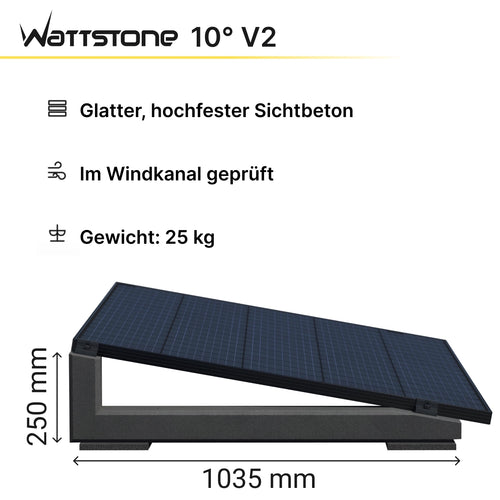 WATTSTONE 10° V2 - PV-Aufständerung aus Feinbeton ohne Zubehör