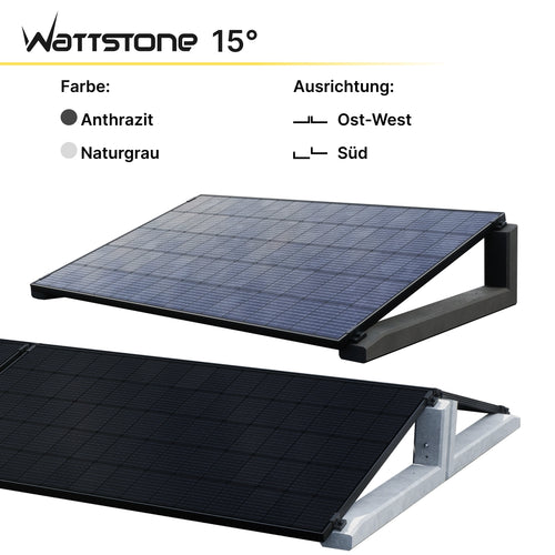 WATTSTONE 15° - PV-Aufständerung aus Feinbeton ohne Zubehör