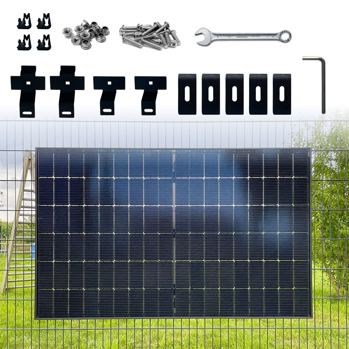 ZaunPV Flat Komplettset für 1 PV-Modul