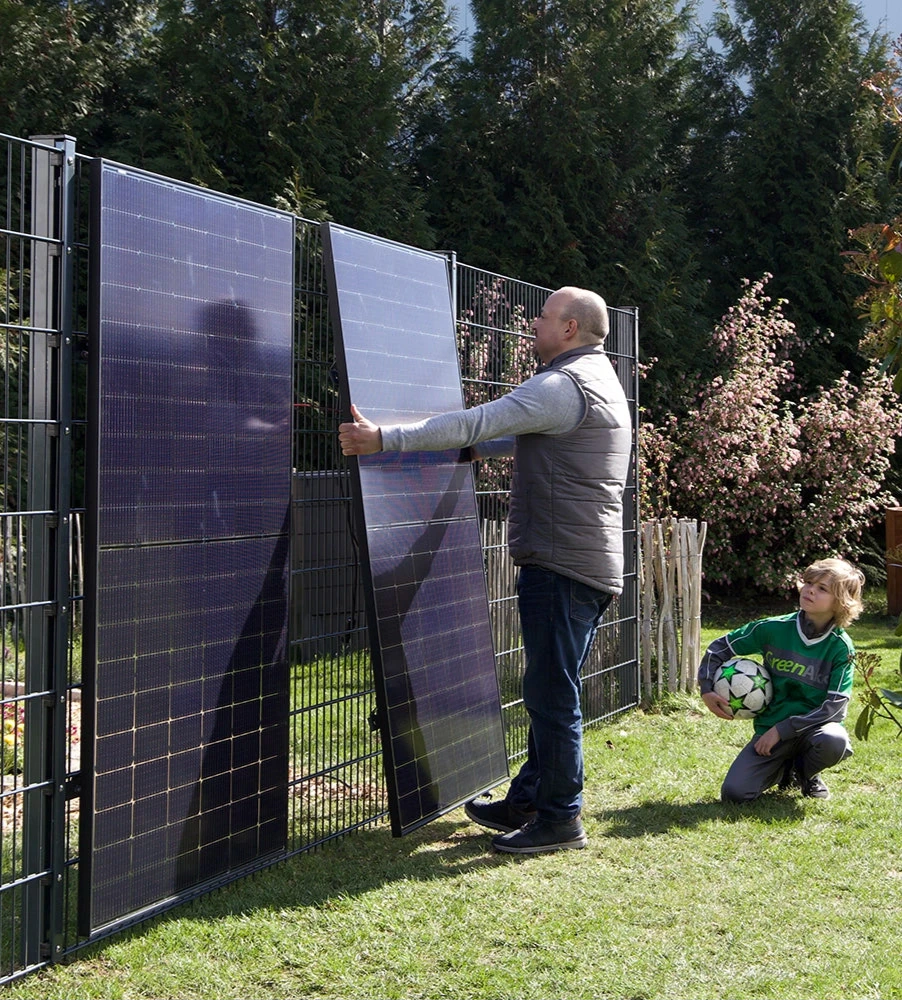 ZaunPV Komplettset Flat für 2 PV-Module
