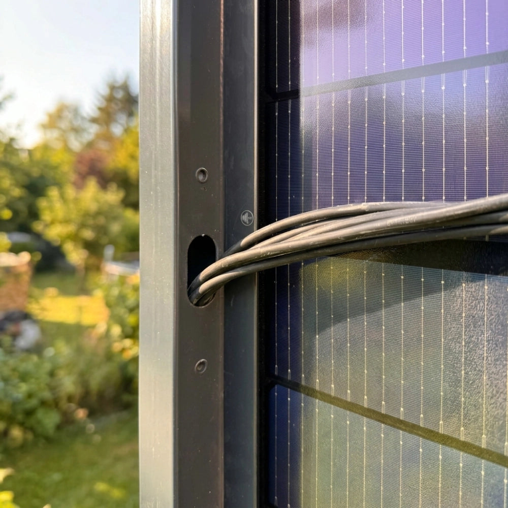 ZaunPV Blacksteel 2m - Starterset für 4 PV-Module