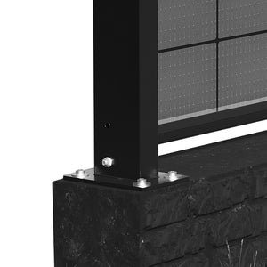 ZaunPV Blacksteel 2m - Starterset für 4 PV-Module