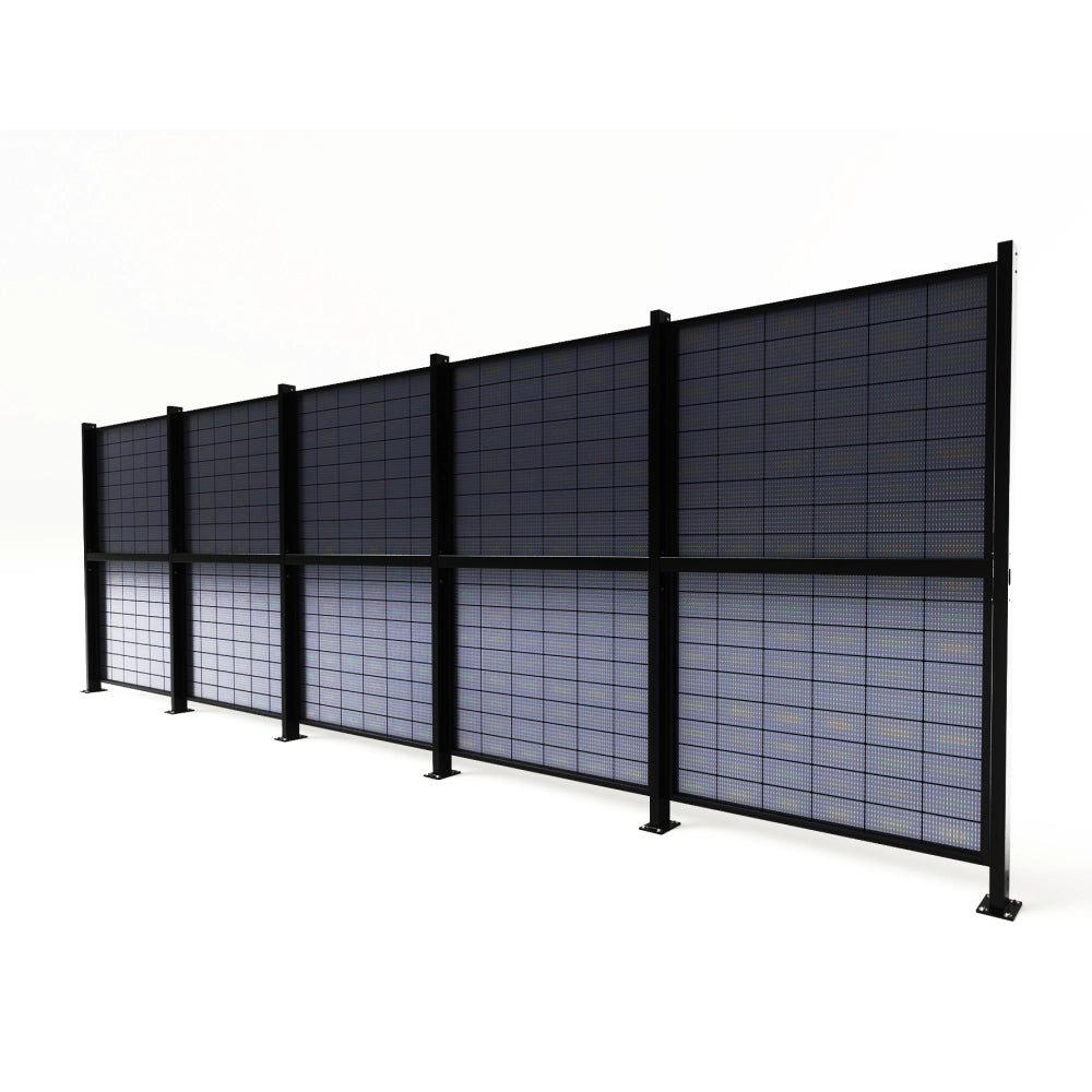 ZaunPV Blacksteel 2m - Starterset für 4 PV-Module
