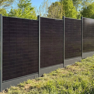 ZaunPV Blacksteel 2m - Starterset für 4 PV-Module